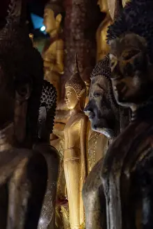 Inside Prints: Wat May Souvannapoumaram Buddhist temple in Luang Prabang (ancient capital of Laos on the Mekong river)