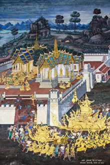 Images Dated 5th February 2016: Wat Phra Kaew (Temple of the Emerald Buddha), Bangkok, Thailandwall