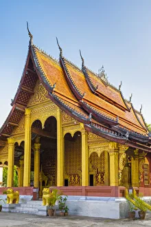 Lao Pdr Prints: Wat Sene Souk Haram (Wat Sen) buddhist temple, Luang Prabang, Louangphabang Province