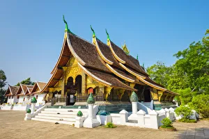 Lao Pdr Prints: Wat Xieng Thong buddhist temple, Luang Prabang, Louangphabang Province, Laos