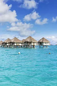 Images Dated 30th September 2015: Water bungalows of Intercontinental resort in the lagoon of Bora Bora, French Polynesia