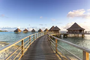 Pacific Islands Gallery: Water bungalows of Pearl beach resort, Rangiroa atoll, French Polynesia