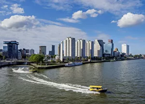 Images Dated 22nd March 2018: Water Taxi on New Meuse River, Rotterdam, South Holland, The Netherlands