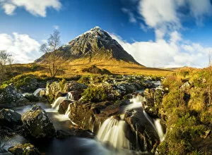 Waterfalls Collection: Waterfall and Buachaille Etive Mor, Glen Coe, Highland Region, Scotland