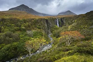 Alba Gallery: Waterfall Eas Mor in forest during autumn, Glen Brittle, Isle of Skye, Highland Region
