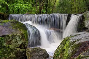 Cloudy Prints: Waterfall at Enders Falls State Park, Granby, Connecticut, USA