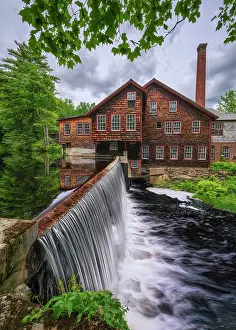 Watermill Prints: Waterfall at Frye's Measure Mill, Wilton, New Hampshire, USA