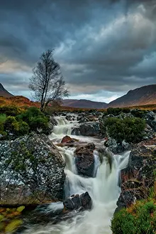 Highland Region Prints: Waterfall, Glen Coe, Highlands, Scotland