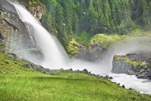 Images Dated 3rd March 2021: Waterfall in gorge - Austria, Salzburg, Zell am See, Krimml, Krimml Waterfalls