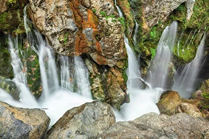 Images Dated 13th June 2023: Waterfall in the gorge of Kourtaliotiko, Plakias, Rethymno, Crete, Greece