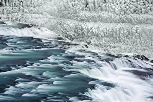 Altantic Prints: Waterfall Gullfoss in winter - Iceland, Southern Region, Gullfoss
