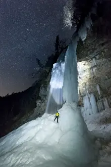 One Man Prints: The waterfall of the hell (cascata dell Inferno) completely frozen seen in a