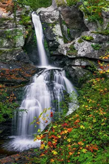 Cascade Prints: Waterfall at Kent Falls State Park in autumn, Kent, Connecticut, USA