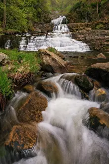 Watercourse Prints: Waterfall at Kent Falls State Park in autumn, Kent, Connecticut, USA