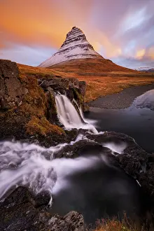Icon Prints: Waterfall & Kirkjufell mountain, Grundafjordur, Iceland