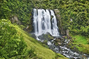 Brook Prints: Waterfall - New Zealand, North Island, Waikato, Waitomo, Marokopa Falls