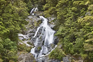 Westland Prints: Waterfall - New Zealand, South Island, West Coast, Westland, Mount Aspiring National Park