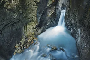 Erosion Landscape Prints: Waterfall in Rosenlaui gorge - Switzerland, Bern, Interlaken-Oberhasli, Meiringen