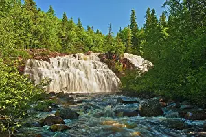 Falls Water Prints: Waterfalls at Mink Creek empties continues to Lake Superior Near Marathon, Ontario, Canada