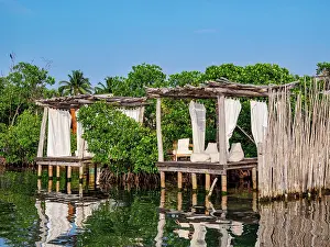 Deck Prints: Waterfront of Caye Caulker, Belize District, Belize