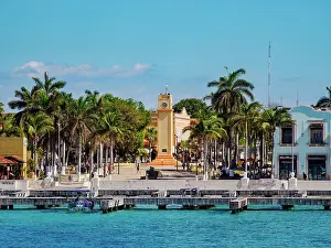 San Miguel De Cozumel Prints: Waterfront of San Miguel de Cozumel, Cozumel Island, Quintana Roo State, Mexico