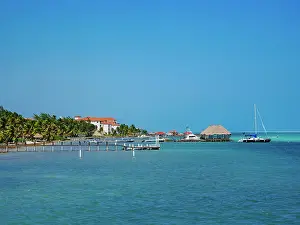 San Pedro Town Prints: Waterfront of San Pedro Town, Ambergris Caye, Belize District, Belize