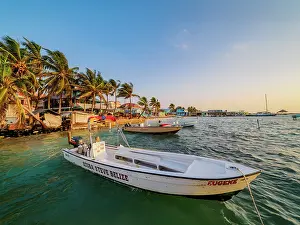 Cayo Ambergris Prints: Waterfront of San Pedro Town, Ambergris Caye, Belize District, Belize