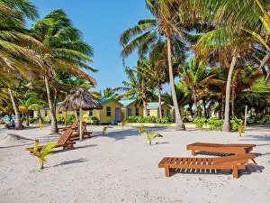 Deckchair Prints: Waterfront of San Pedro Town, Ambergris Caye, Belize District, Belize