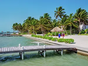 Cayo Ambergris Prints: Waterfront of San Pedro Town, Ambergris Caye, Belize District, Belize