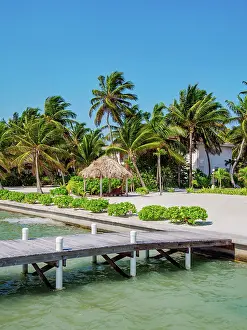 Cayo Ambergris Prints: Waterfront of San Pedro Town, Ambergris Caye, Belize District, Belize