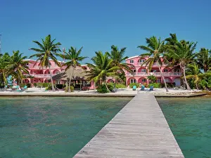 Cayo Ambergris Prints: Waterfront of San Pedro Town, Ambergris Caye, Belize District, Belize