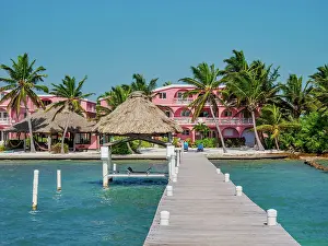Cayo Ambergris Prints: Waterfront of San Pedro Town, Ambergris Caye, Belize District, Belize