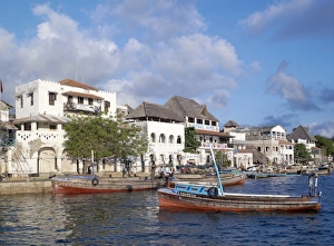 The waterfront of the sheltered, natural harbour of Lamu Island The waterfront of the sheltered, natural harbour of Lamu Island