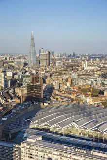 Images Dated 21st April 2016: Waterloo stattion & The Shard in the London skyline, England, UK