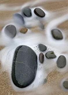 Abstracts Gallery: Wave and pebbles, Sandymouth Beach, Cornwall, UK