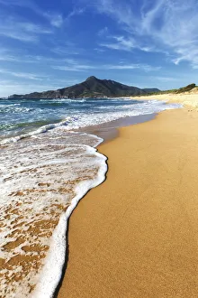 South Sardinia Prints: Waves on the sand beach of San Nicolo, Buggerru, Sud Sardegna province, Sardinia