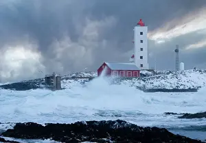 Berlevag Prints: Waves spray in the cold Barents Sea