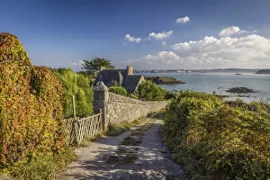 Bretagne Collection: Way to the harbor on the Ile de Batz, Finistere, Brittany, France