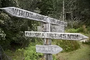 Overland Track Gallery: Weathered signposts on the Overland Track