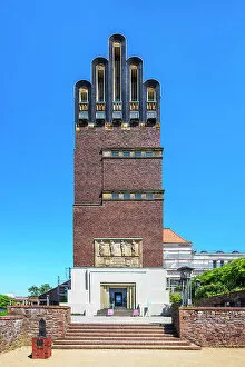 Images Dated 18th July 2022: Wedding tower at Mathildenhohe, UNESCO World Heritage, Darmstadt, Hesse, Germany