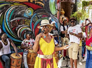 Dancers Prints: Weekly Sunday Rumba Show, Callejon de Hamel, Havana, La Habana Province, Cuba