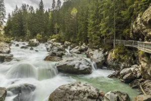 Oetz Prints: Weller bridge on the stream Ache in the Oetz valley, Oetz, Tyrol, Austria