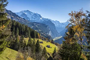 Wengen, and Jungfrau mountain, Berner Oberland, Switzerland