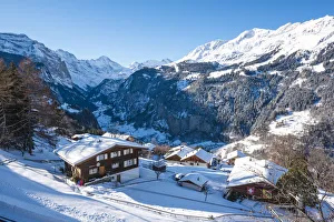 Wengen and Lauterbrunnen valley, Berner Oberland, canton of Bern, Switzerland