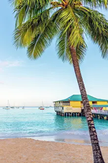 Barbados Prints: West Indies, Barbados, Bridgetown, Carlisle Bay, Pebbles Beach