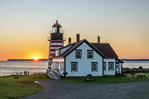 Lubeck Prints: West Quoddy Head Lighthouse, Quoddy Head State Park, Lubec, Maine, New England, USA
