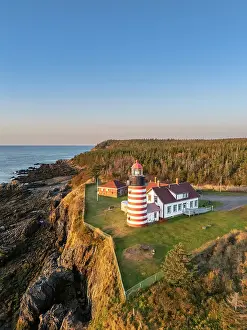 Lubeck Prints: West Quoddy Head Lighthouse, Quoddy Head State Park, Lubec, Maine, New England, USA