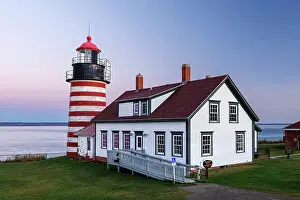 Lubeck Prints: West Quoddy Head Lighthouse, Quoddy Head State Park, Lubec, Maine, New England, USA