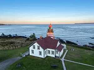 Lubeck Prints: West Quoddy Head Lighthouse, Quoddy Head State Park, Lubec, Maine, New England, USA