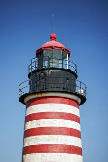 Lubeck Prints: West Quoddy Head Lighthouse, Quoddy Head State Park, Lubec, Maine, New England, USA